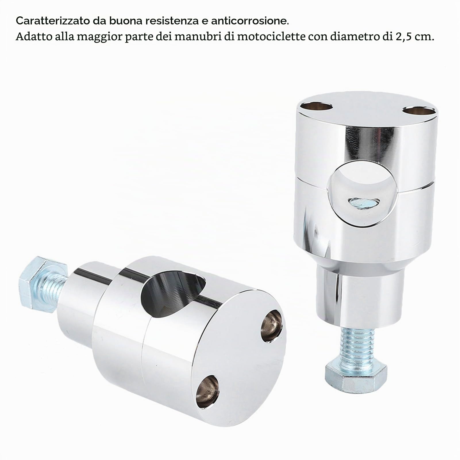 Riser Manubrio KIMISS, Morsetto Riser Manubrio 25mm/1in con Bullone Parti Universali per Moto Adatto per Bobber Chopper