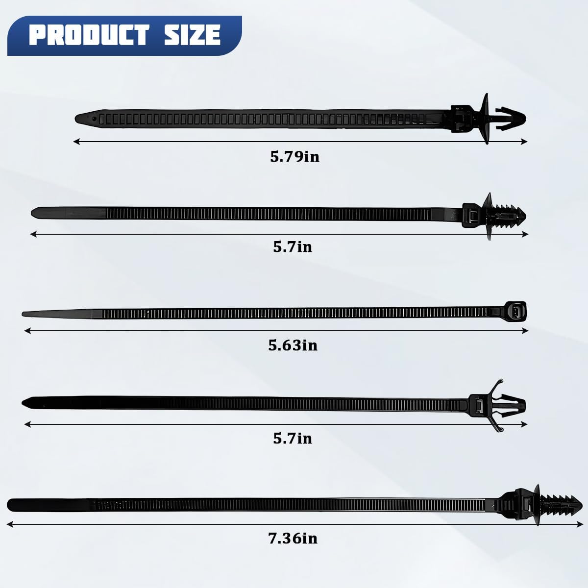 160PCS Nylon Universal Car Cable Tie Buckle, Vehicle Locking Zip Tie Holder Clips, Automotive Rivet Push Mount Line Ziptie Fasteners Accessories, Universal for Truck Motorcycle RV image 2