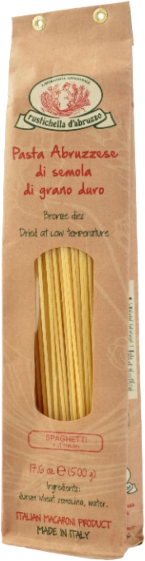 Rustichella d'Abruzzo Spaghetti - 500g Classic Italian Long Pasta with Superior Flavor & Texture - Perfect for Olive Oil Sauces, Cacio e Pepe & Carbonara - Authentic Durum Wheat Pasta from Abruzzo