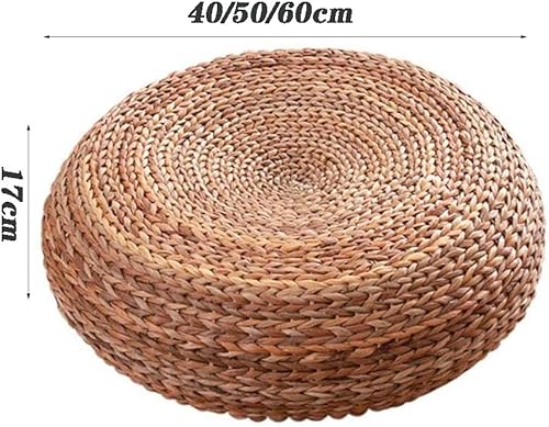 Miniatura 3 de Etlegor Pufs y reposapiés, Futón Puf Futón Cojín Taburete Estilo Japonés Tatami Mat Gattail, Hoja de plátano tejida a mano natural y respetuoso con