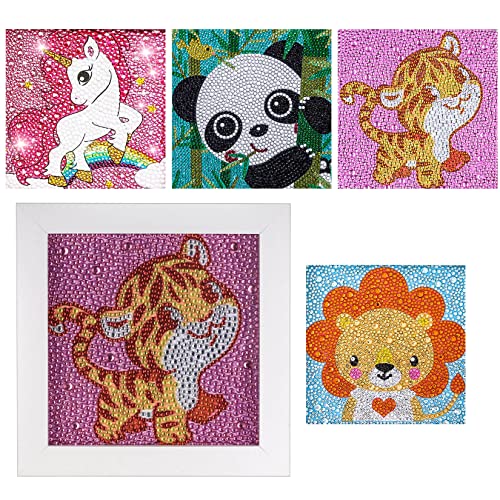pzihao 4 Pièces 5D DIY Peinture Diamant Kit, Diamond Painting Strass Broderie Peinture par Numéros pour Enfants Adultes Maison Décoration Murale - 15x15cm Cover