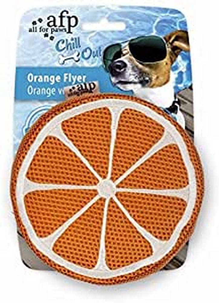 ALL FOR PAWS Chill Out Flyer Dog Chew Toy, Orange, 2.5 kg