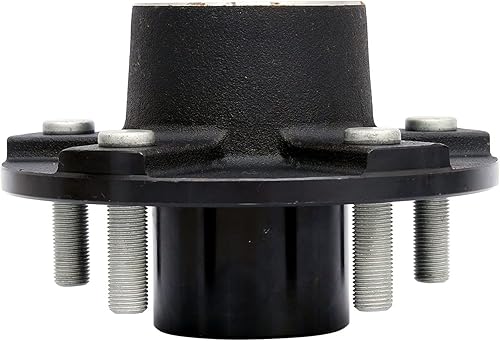 Miniatura 6 de Conjunto de cubo de remolque circular de 5 pernos en 5 pulgadas, apto para eje de 3,500 libras, con husillo cónico y rodamientos de 1-38 a 1-116