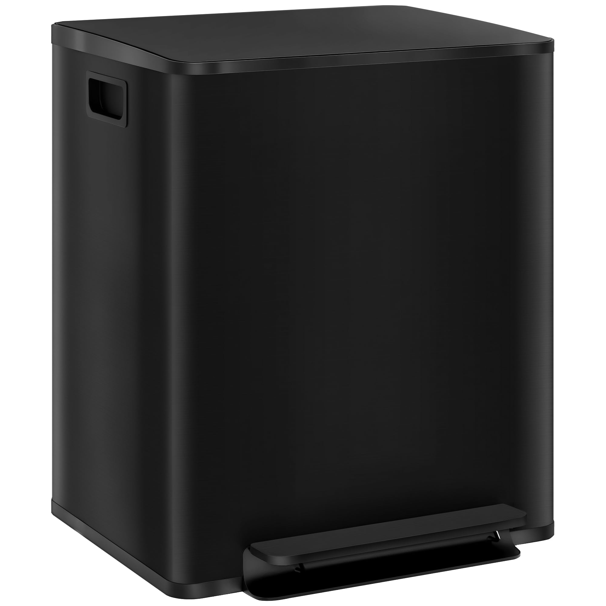 Homcom 2 X 25L Double Kitchen BinPedal Bin With Soft-Close LidBlack from B&Q
