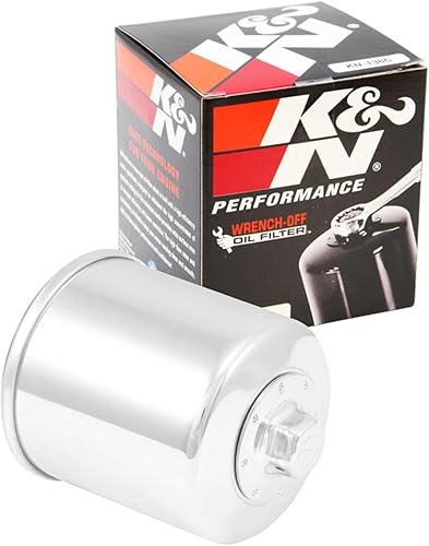 Miniatura 1 de Filtro de aceite K&N Powersports de alto rendimiento, Cromado