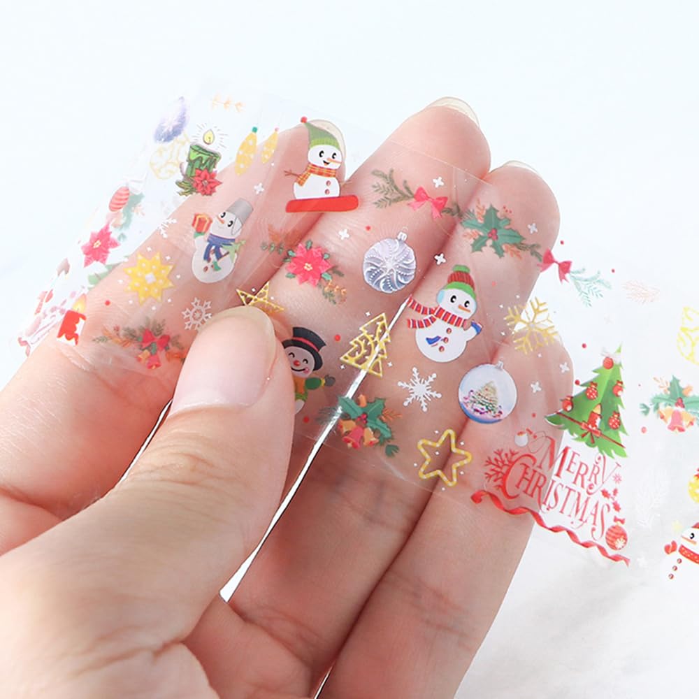 10 Sheets Christmas Nail Art Foils Transfer Stickers Winter Nail Stickers Decals Snowflake Xmas Tree Snowman Patterns Nail Manicure Stickers for Women Kids Girls DIY