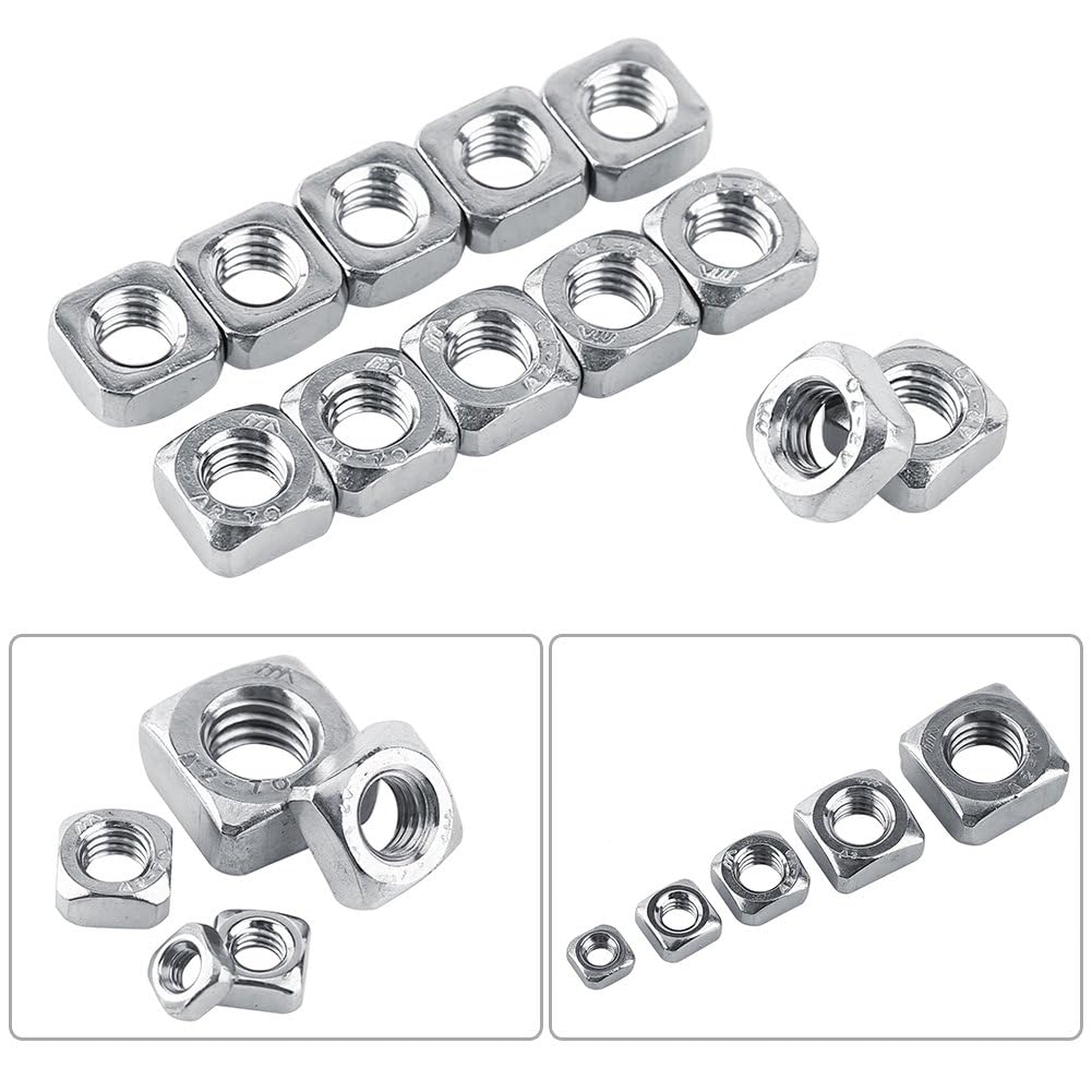100 unids M3 din557 Metro a dado dadi quadrati SS304 Dado quadrato in acciaio inox per reggiseno, argento