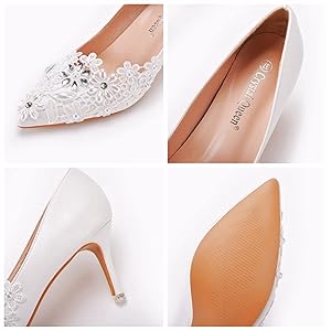 Amazon | [イグル] レース パンプス レディース 22.0cm 白