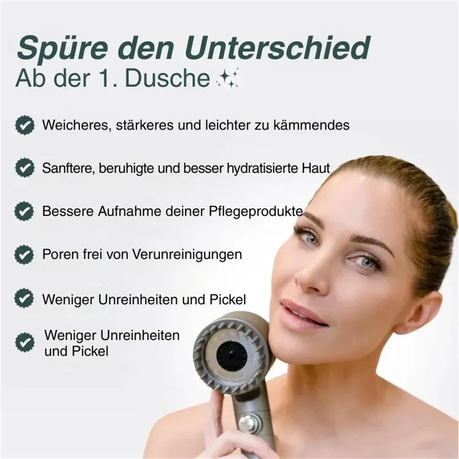 Haut- & Haarpflege, wassersparend, Hochdruck Handbrause, einfache Montage, kompatibel mit Standard-Duschsystemen