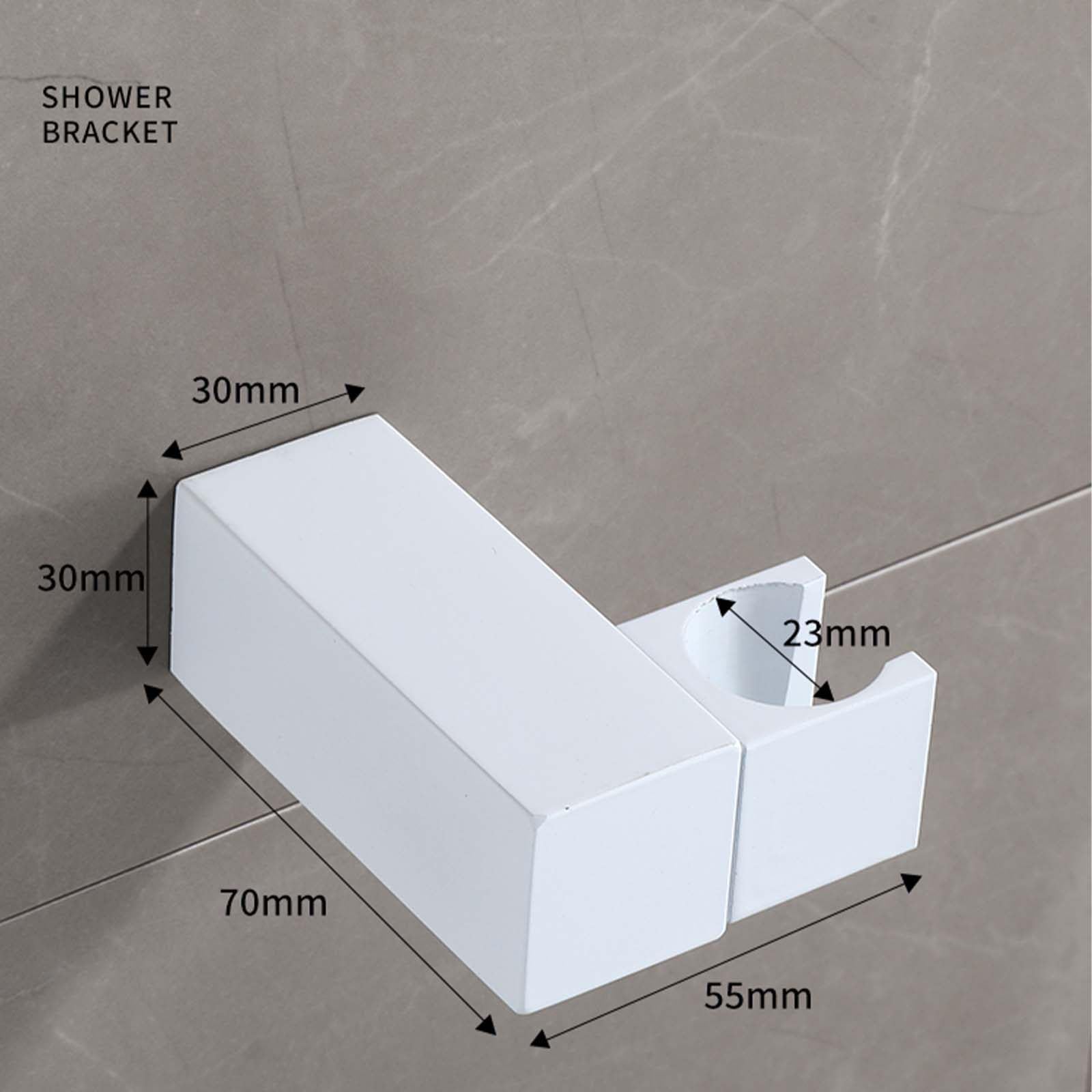 Soporte Ducha Pared Blanco Soporte Alcachofa Ducha Latón Soporte Ducha Rotación de 360° Soporte de Ducha Instalación de Perforación Soporte para Ducha Enchapado Soporte Cuadrado Ducha Barra