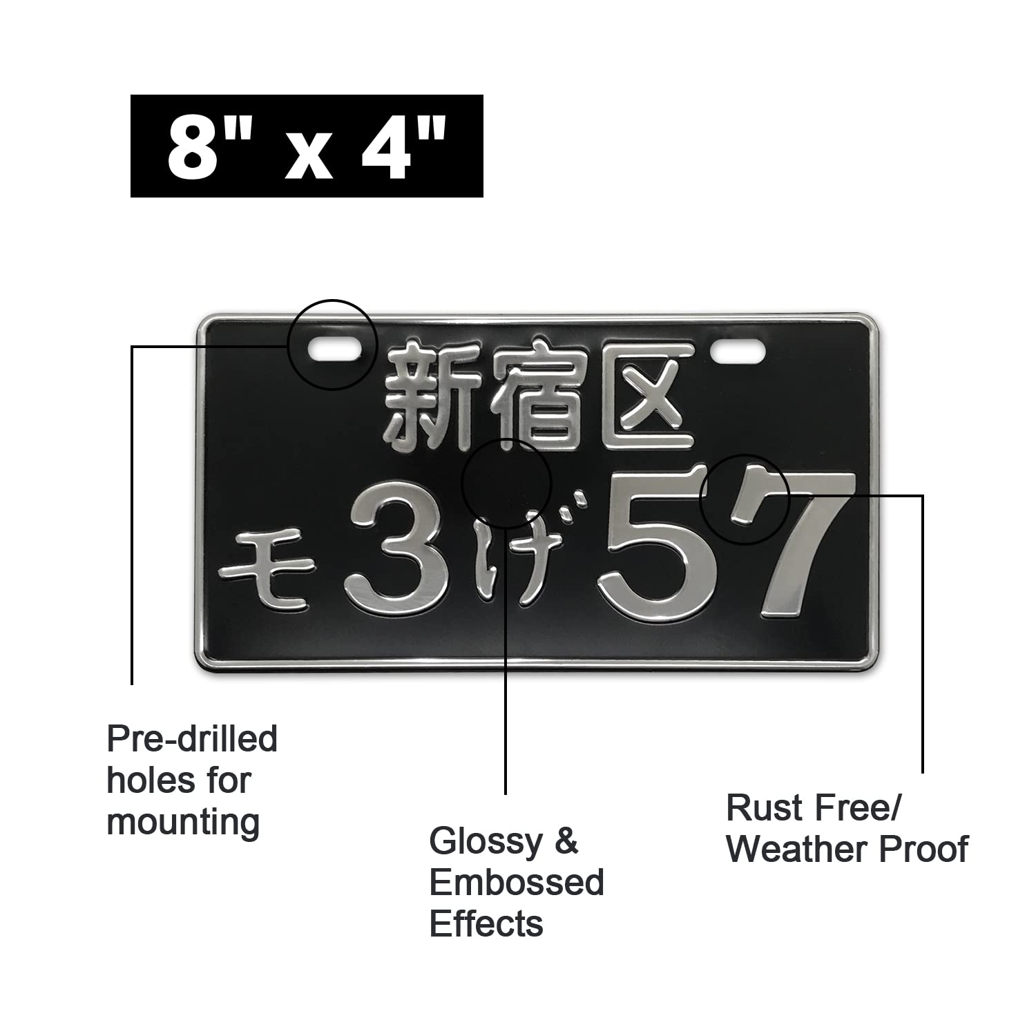 Japanese License Plate,Decorative Car Front License Plate, License