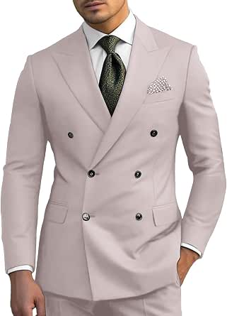 Ultra Slim Fit Prom Tuxedos - Tan Prom Suits with Double Breasted Vest - Homecoming Suit