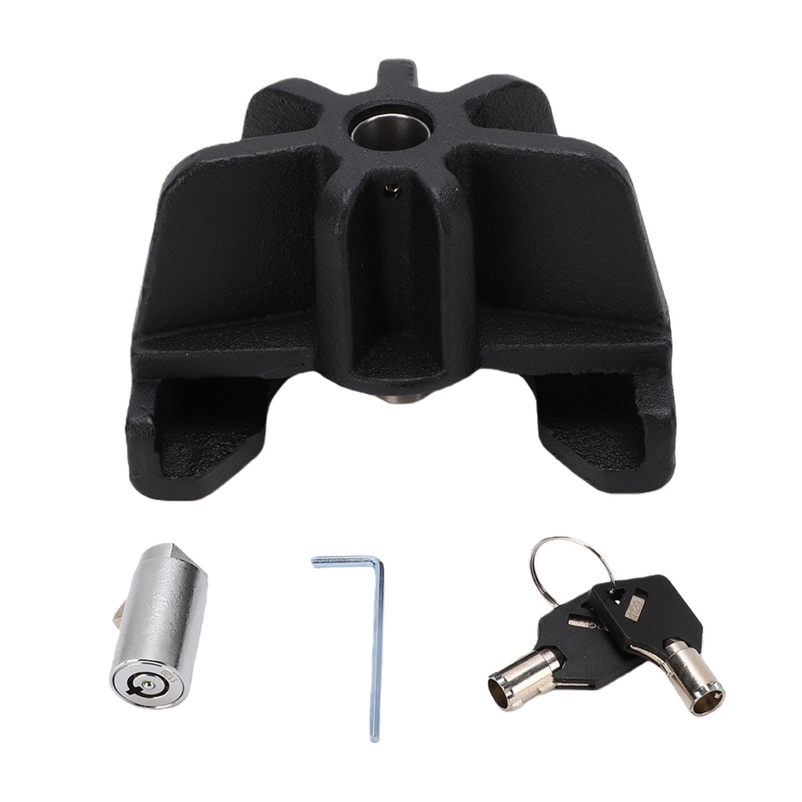 Haofy Verrou d'attelage de Remorque Antivol pour Remorques de Bateau de Camping-Car de 2 5/16 Pouces avec Construction Robuste en Acier Inoxydable, Revêtement en Poudre Noire, Résistant aux