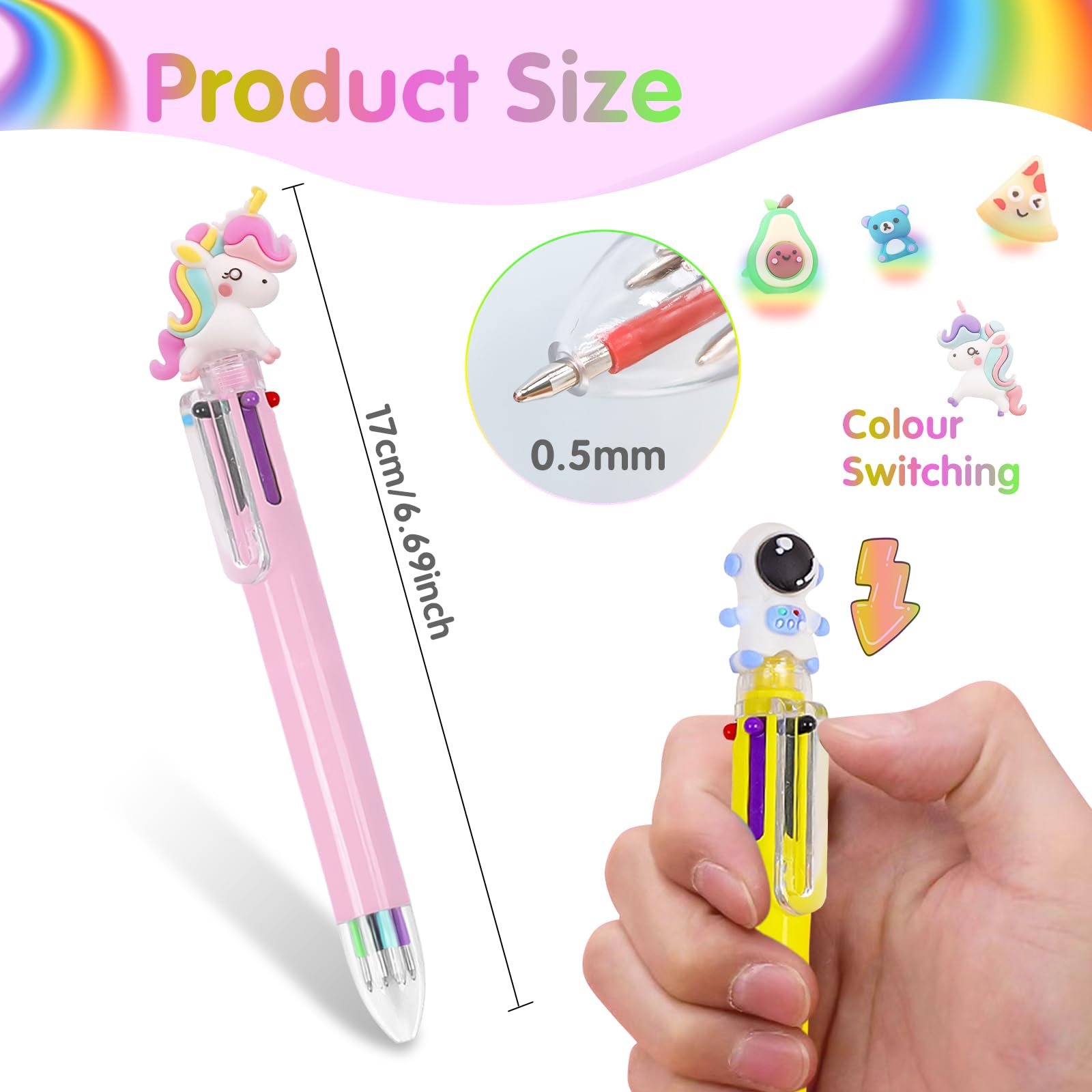 30 Penne Gadget Kawaii Per Bambini - Penne Divertenti Con Testina Dondolante Per Compleanni E Feste - Foto 11
