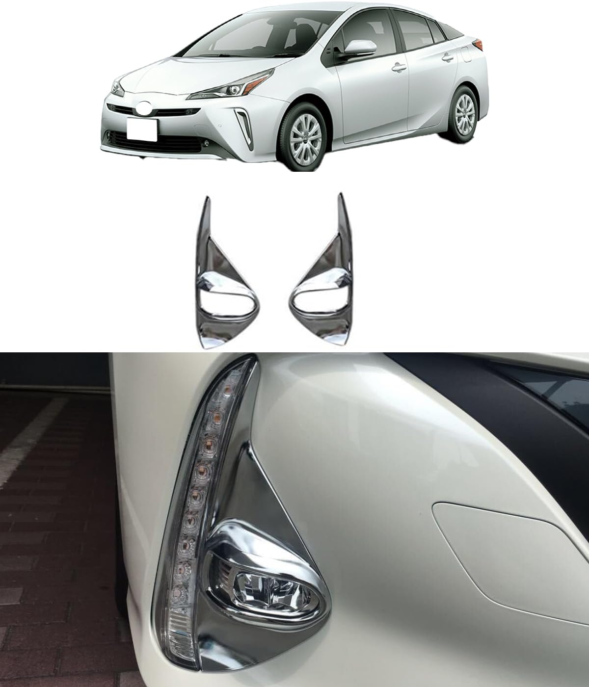 プリウス50フォグガバー 50プリウス前期用フォグランプカバー イエロー ブルー