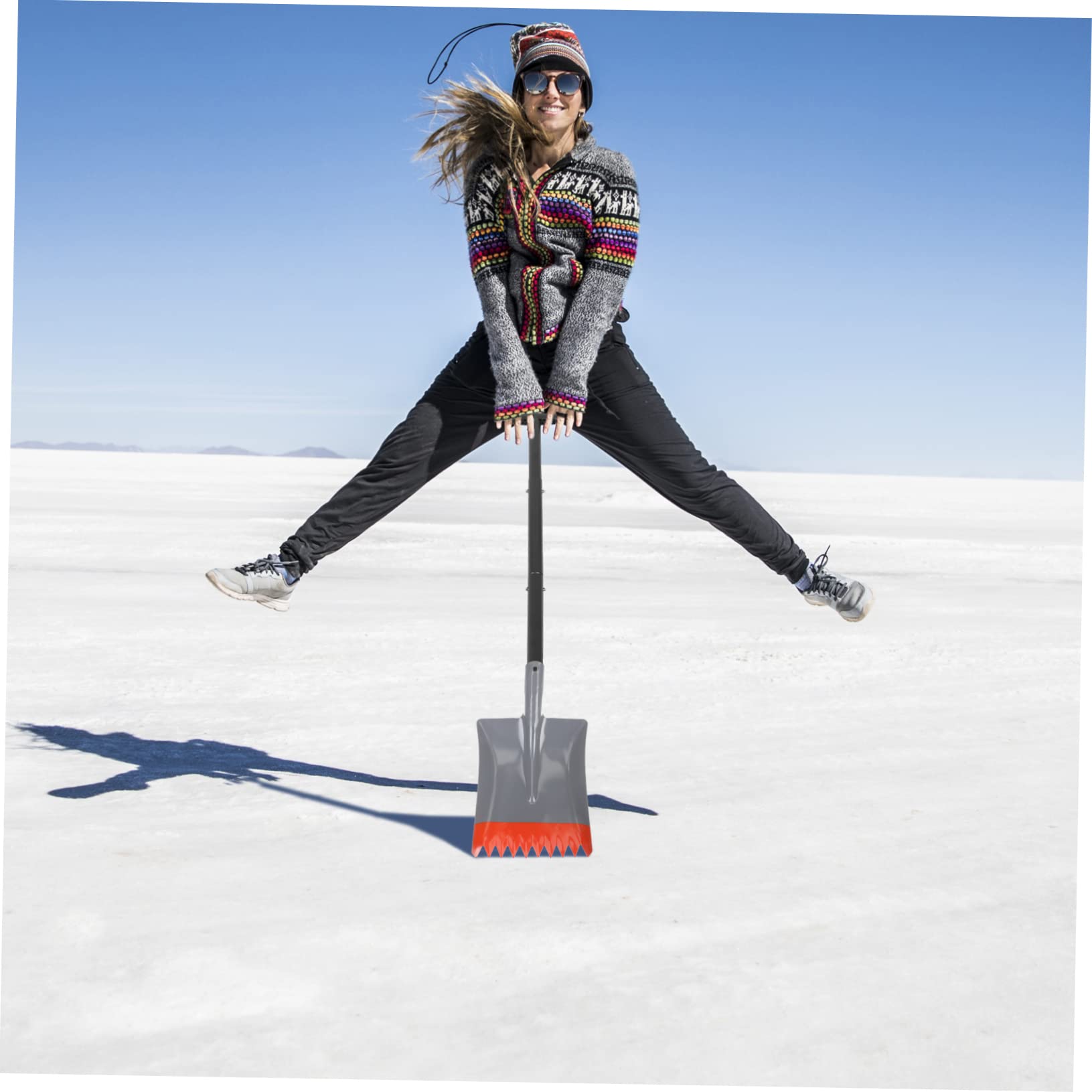 GALPADA Professional Ice Shovel Heavy Duty Snow Shovel Outdoor Manganese Steel Tool Snow Removal