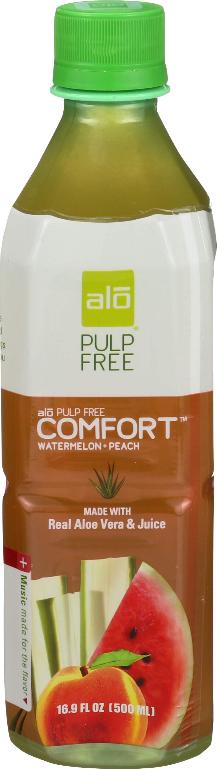 Alo Pulp Free Comfort Aloe Vera Juice Drink, Watermelon and Peach, 12 Count