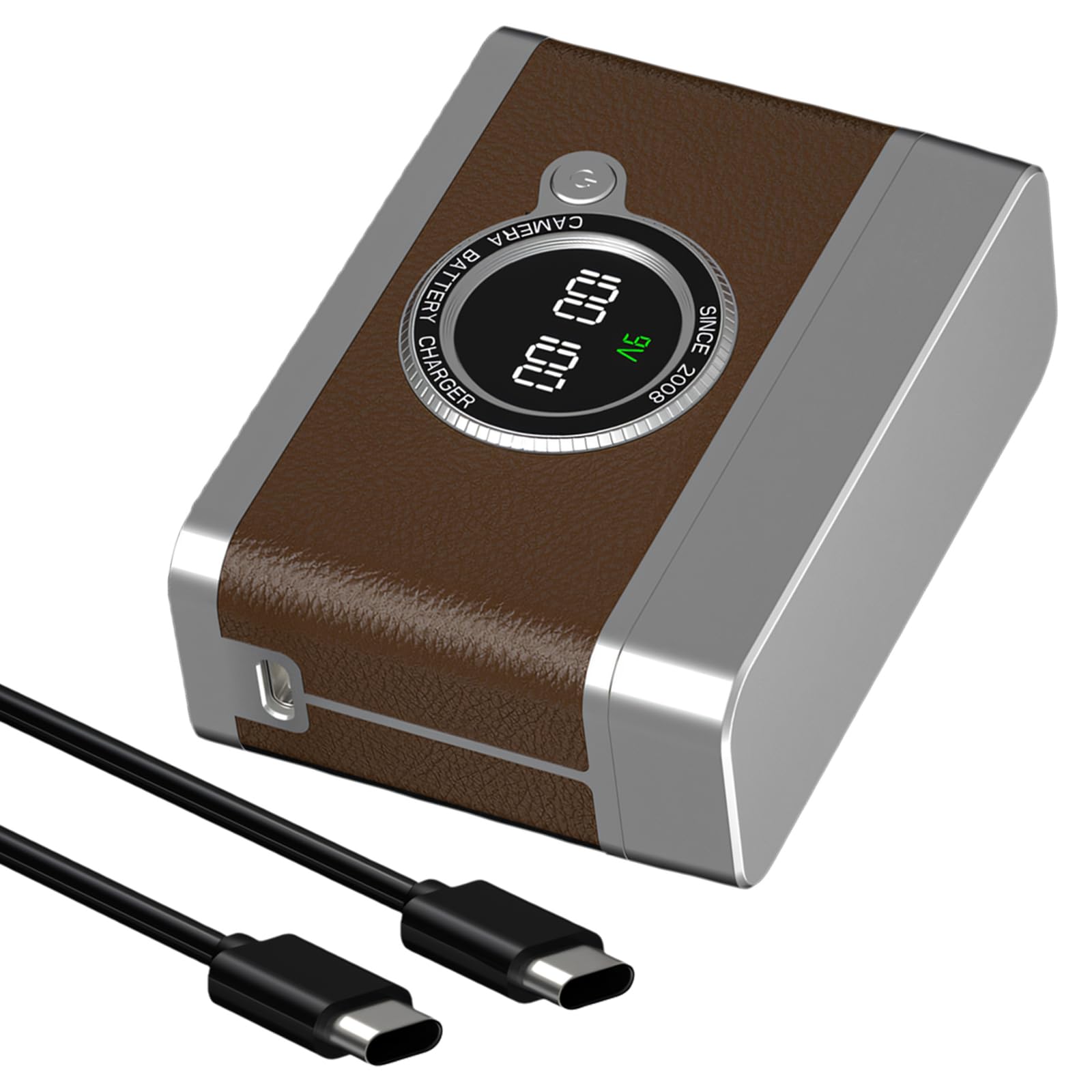 Blocco di ricarica rapida di tipo C, adattatore di ricarica rapida per batterie E6NH E6P, design a doppio slot, monitoraggio della tensione, dispositivo rapido