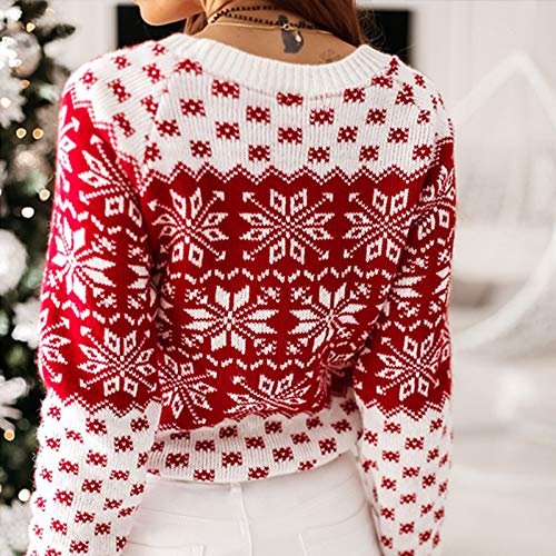 EXLURA Patterns Reindeer Ugly Christmas Sweater Jumper Pullover Tops4