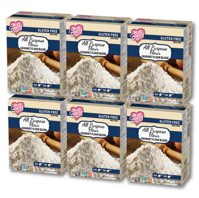 XO Baking Mezcla gourmet de harina multiusos  Harina multiusos certificada Kosher sin OMG sin gluten (3.5 libras, paquete de 6)