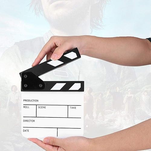 Miniatura 2 de Tablero de aplaudir, mini tablero de acrílico para director de escena de película clásica, tablero de aplauso con un bolígrafo, para accesorios de