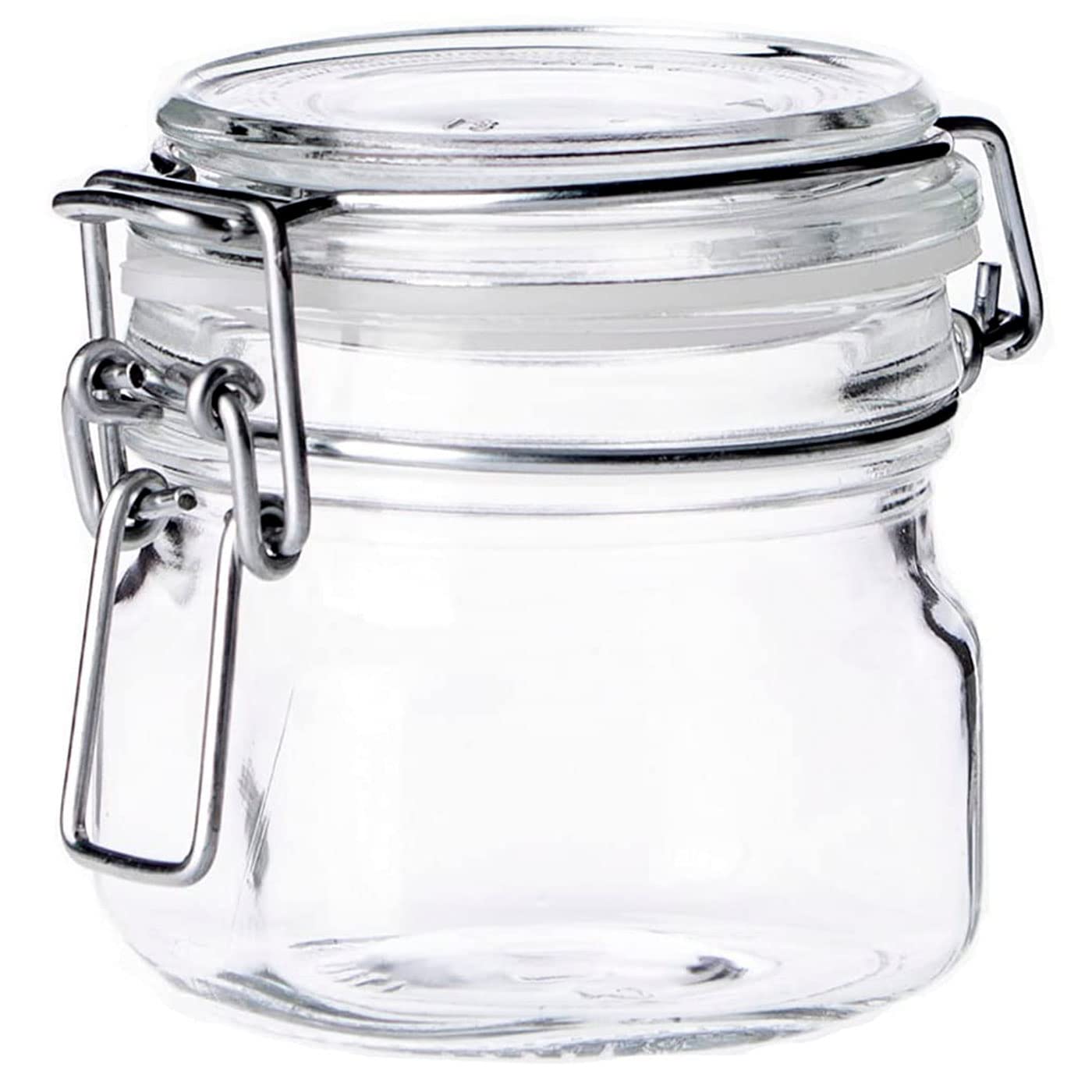 Acan Tradineur Lot de 4 bocaux hermétiques en verre Primizie avec joint en caoutchouc, bocal multi-usages avec fermeture, conserves, légumineuses, pâtes, céréales (200 ml, 8 x 7,2 cm