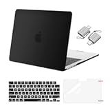 Compatible with MacBook Air 13 inch Case 2025 2024 2023 2022 M4 A3240 M3 A3113 M2 A2681&comma; Plastic Hard Shell&Keyboard Cover&Screen Film&Type C for MacBook Air 13&period;6 inch Case&comma; Black