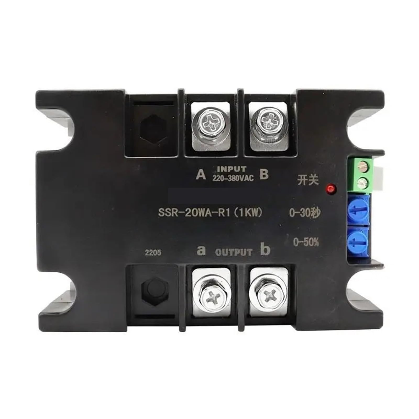 Arrancador Suave de Motor Inteligente monofásico de 220 V Módulo de Arranque Suave Arranque Suave Compatible con 50-60 Hz 2/4/6/8 KW(SSR-40WA-R1(1.5KW))