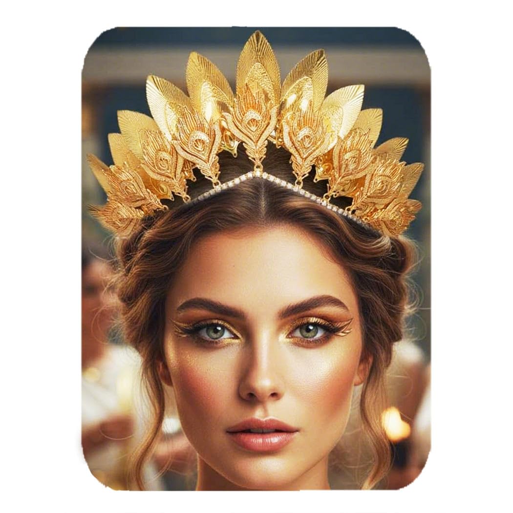 CAKURE Leaf Crown Gold Greek Goddess Crowns Headpiece Festival Hair Accessories for Women