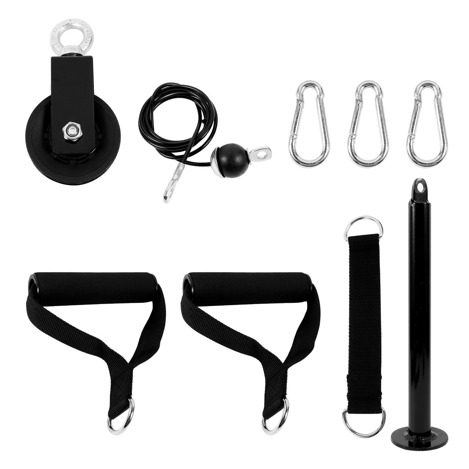 Kit de Polea de Cable Negro para Entrenamiento Muscular, en Casa Metal