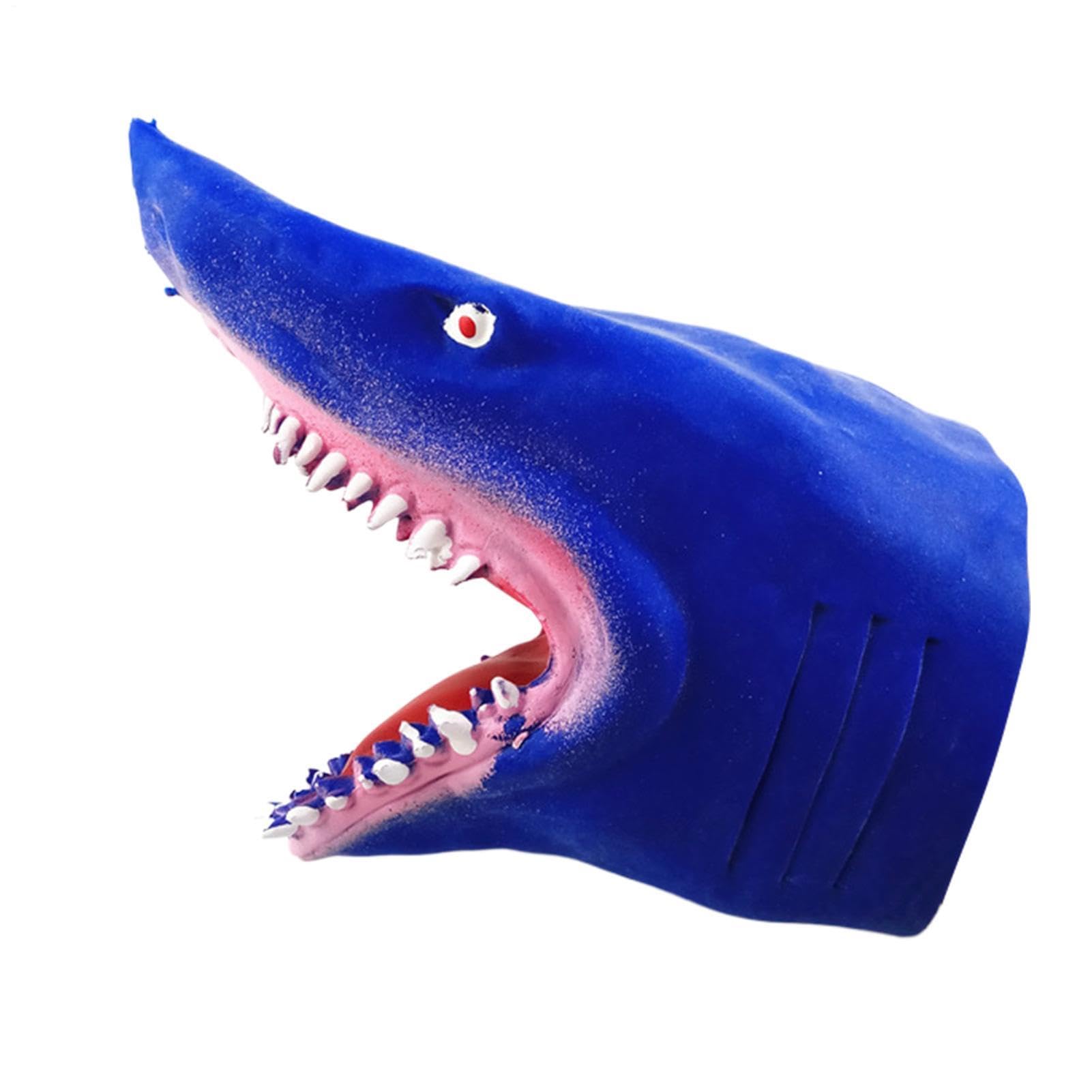 Shark Puppet - Interactive Role Play Action, Soft Rubber Waterproof Design, 8cm Wrist Entrance, 15cm Total Length, Flexible Synthetic Elastomer For Bath Time School Classroom