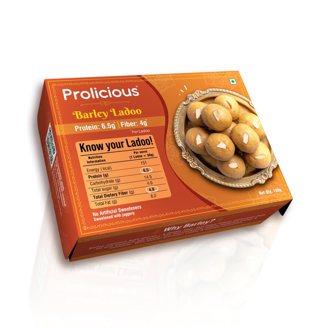 Prolicious Barley Ladoo | High Protein High Fiber | Natural Proteins | Kitchen Ingredients | Sweetened with Jaggery (No White Sugar) | 180 grams (B0D2DNQL3N) Amazon Price History, Amazon Price Tracker