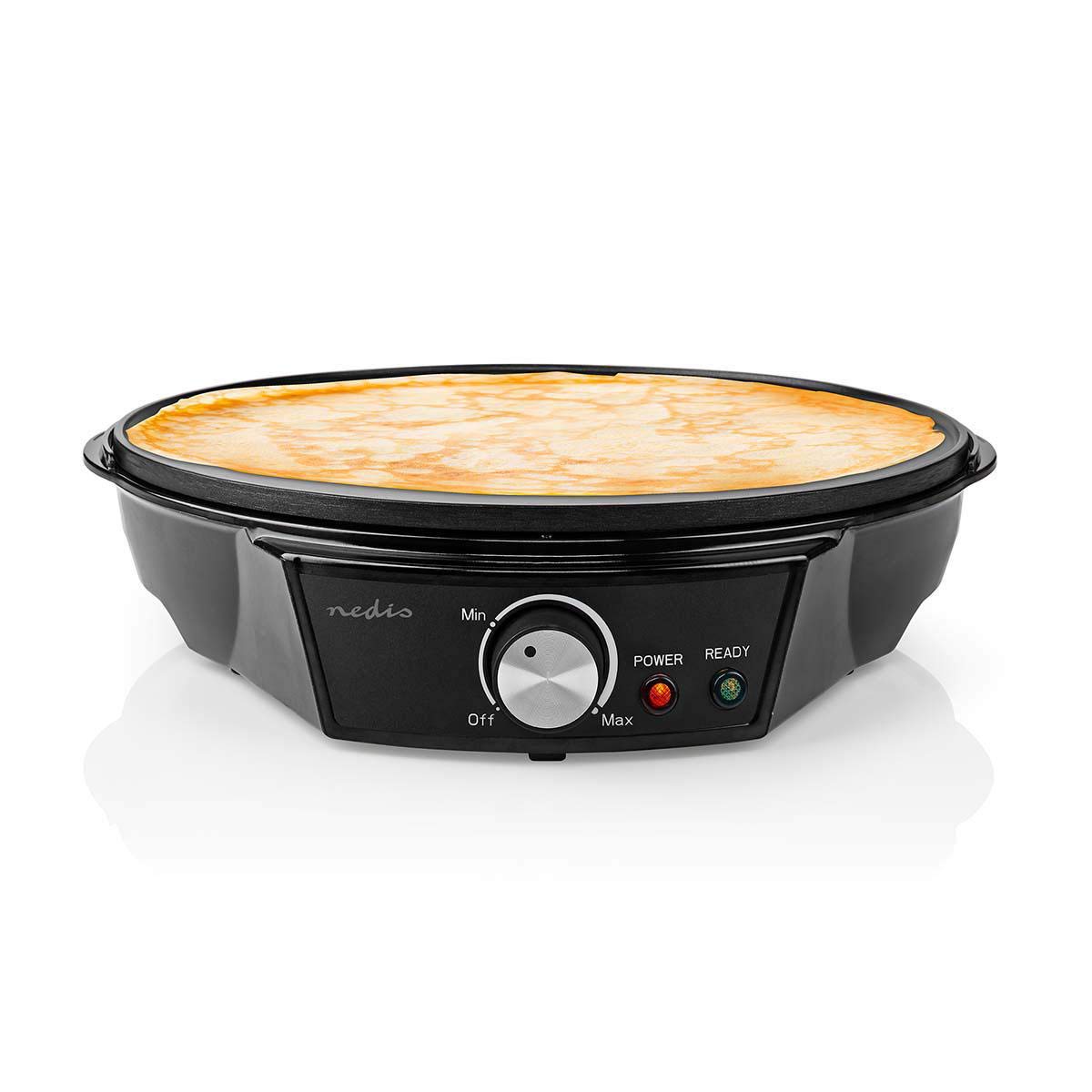 Crepe Maker - Diámetro: 300 mm - 1200 W - Revestimiento antiadherente - Ajustes de temperatura - Luz indicadora - Negro - Metal