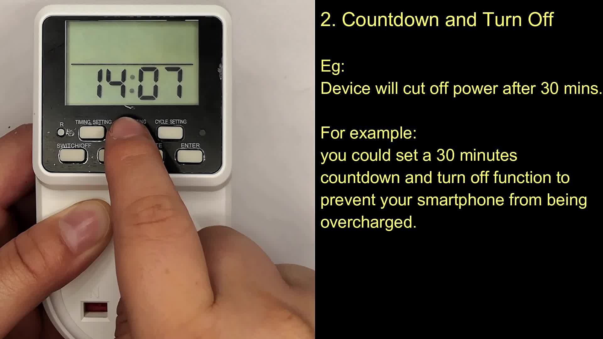 ORIDGET 24 Hour Digital Electric Timer Plug Socket with Countdown and