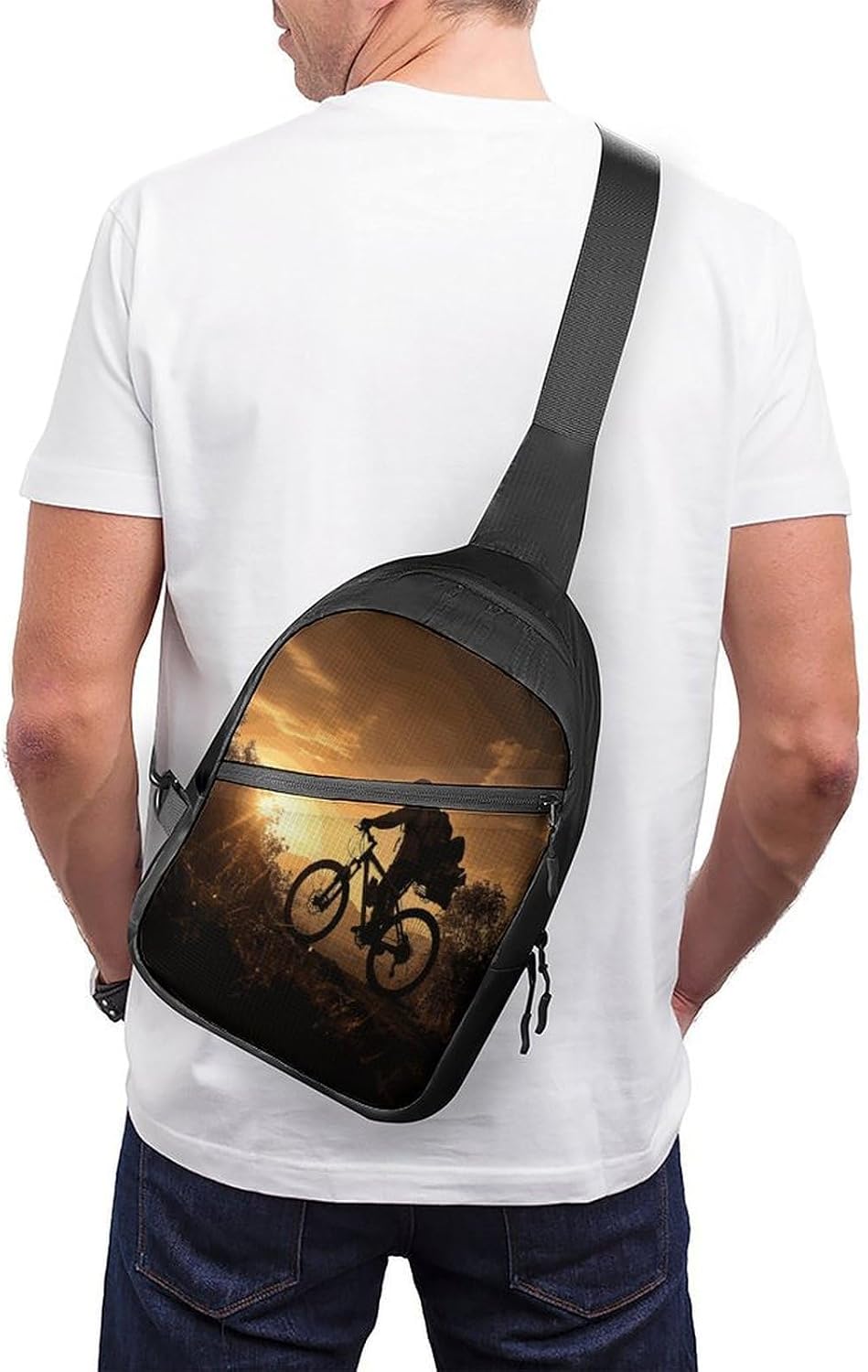 Mountain Bike in The Evening Chest Bag Waist Pack Crossbody Bags image 4