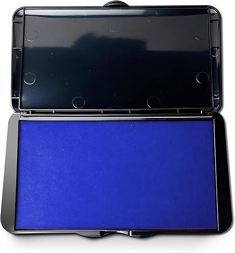 Miniatura 4 de Almohadilla de sello grande, almohadilla de fieltro de alta calidad, 3.45 x 6.20 pulgadas, ligera (azul)