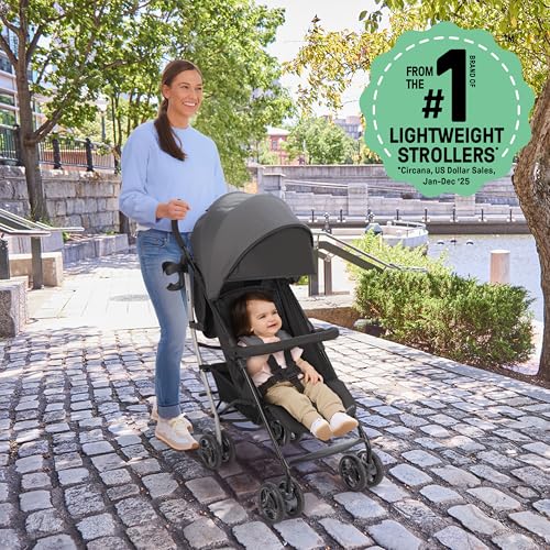 Image of Ingenuity 3Dlite Jewel Convenience Stroller - Lightweight Folding Stroller with Car Seat Compatibility, Extra-Large Canopy & Storage