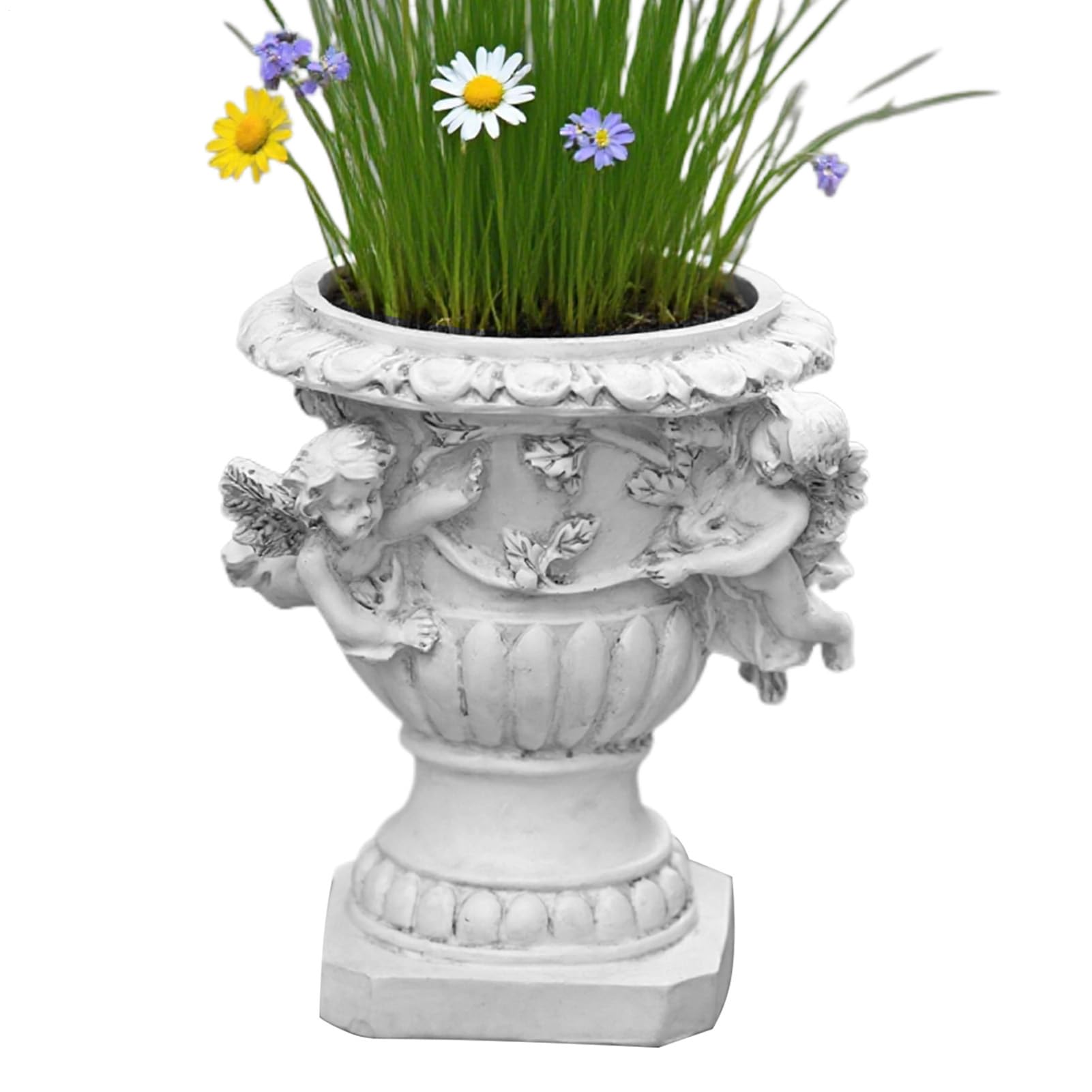 Pot de fleurs pour jardin d'ange vintage en résine avec drainage