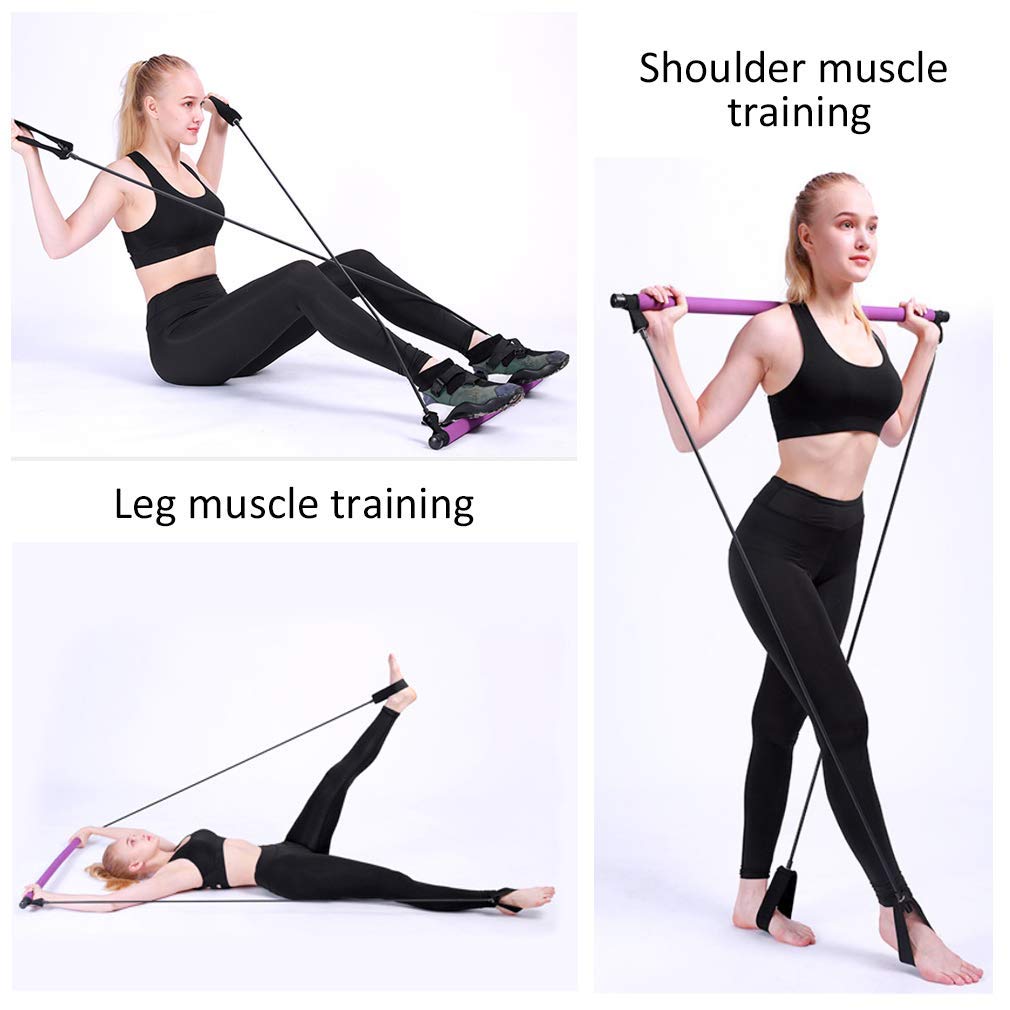 Portable Yoga Pilates Stick Body Shape Pull-up Assisted Training Rod Resistance Rod Pilates Fitness Stick 3