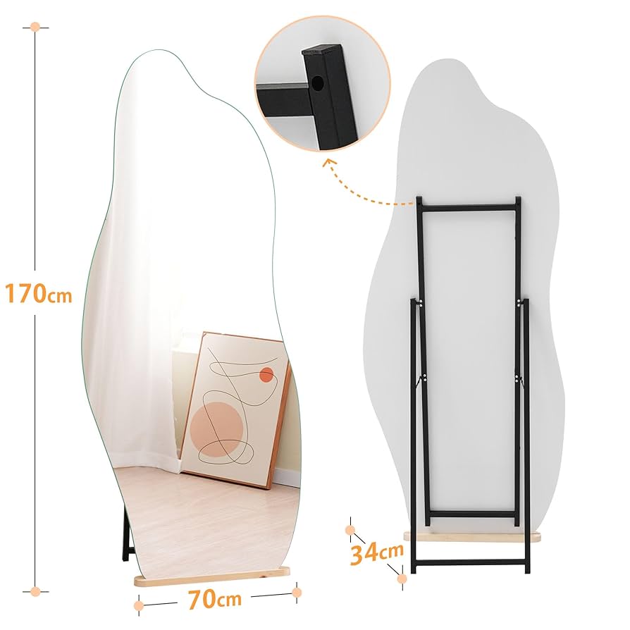 鏡 スタンドミラー 全身 姿見鏡 全身鏡 ウェーブミラー 韓国 玄関 立てかけ 鏡 スタンドミラー 全身 姿見鏡 全身鏡 ウェーブミラー 韓国