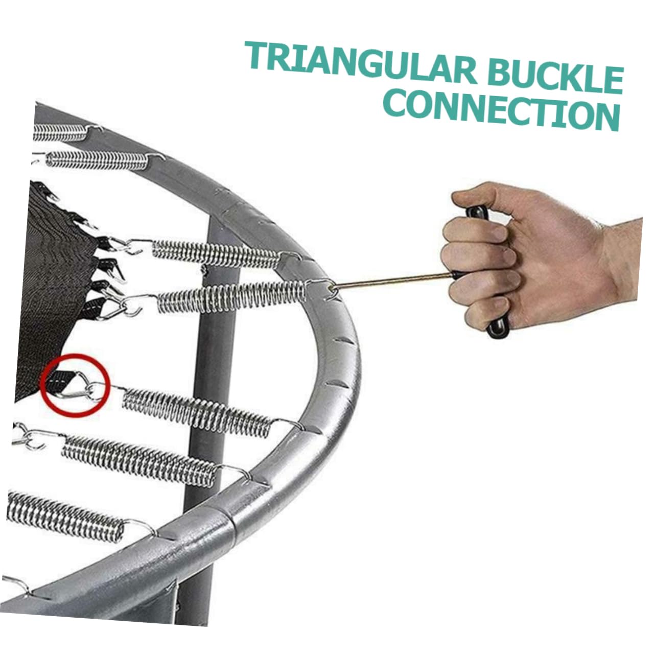 Milisten 36Pcs Replaceable Trampoline Buckles Craft Rings Durable Spring Hooks for Securing Trampoline Mats for High Wind Protection