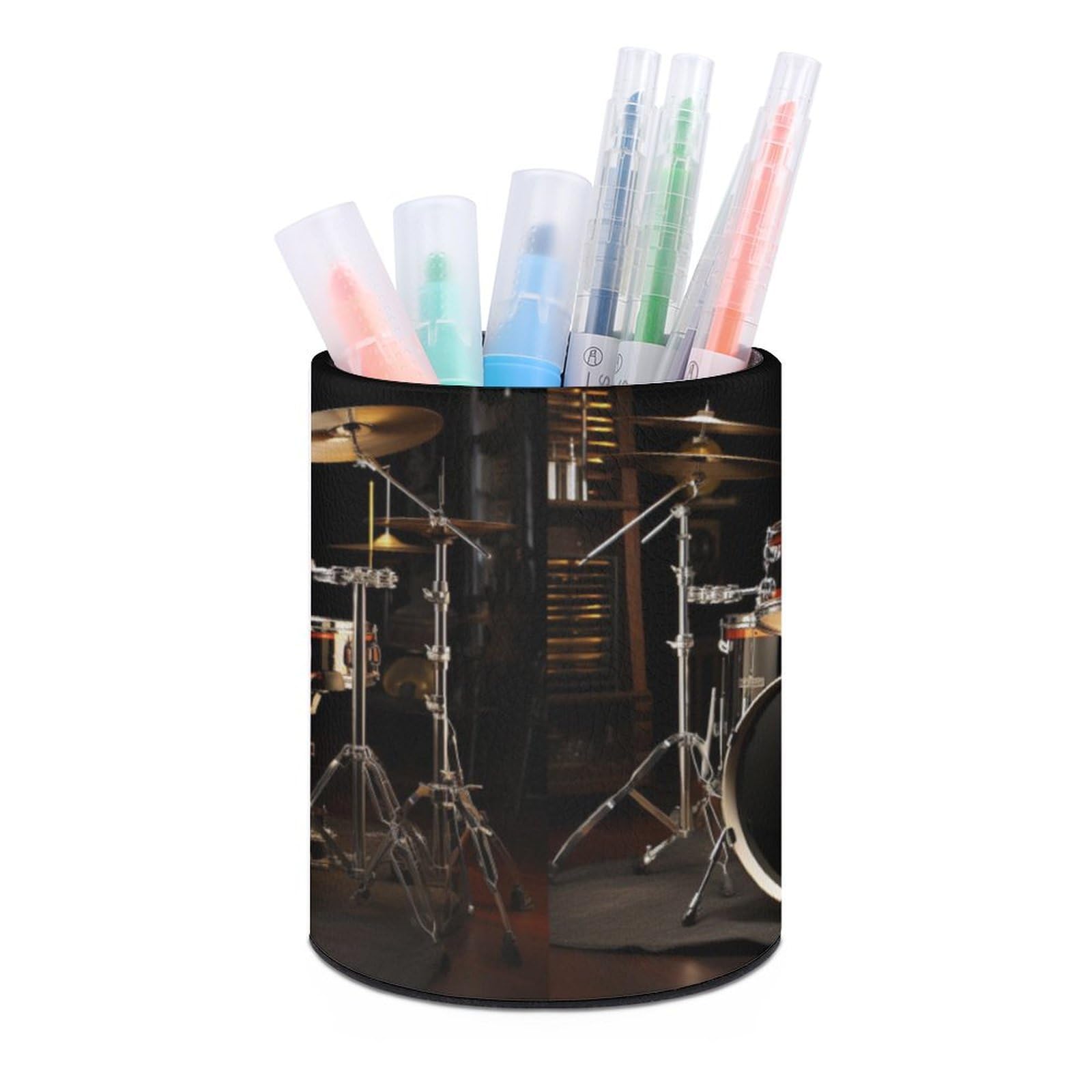 Lfdsyeoq Drum Set Pen Holder Office Supplies Desktop Organizer Multi-Functional Pencil Holder, Desktop Storage Pen Pencil Organizers
