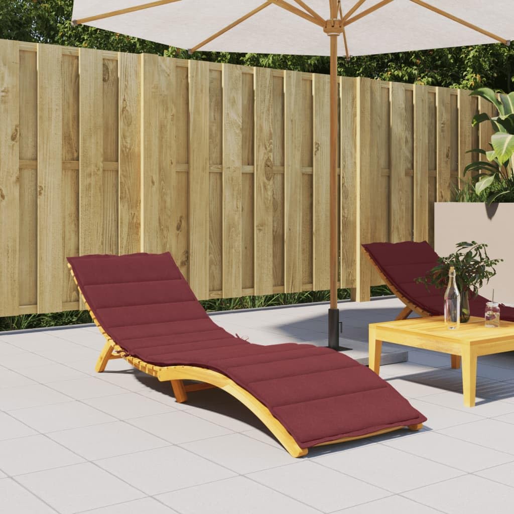 ZEYUAN Cojín para Tumbona Tela Rojo Tinto Melange 200x50x4 cm, Cojin Tumbona Exterior, Colchonetas para Tumbonas, Colchoneta Hamaca, Cojín De Silla De Hamaca, Colchón para Tumbona - 4002507