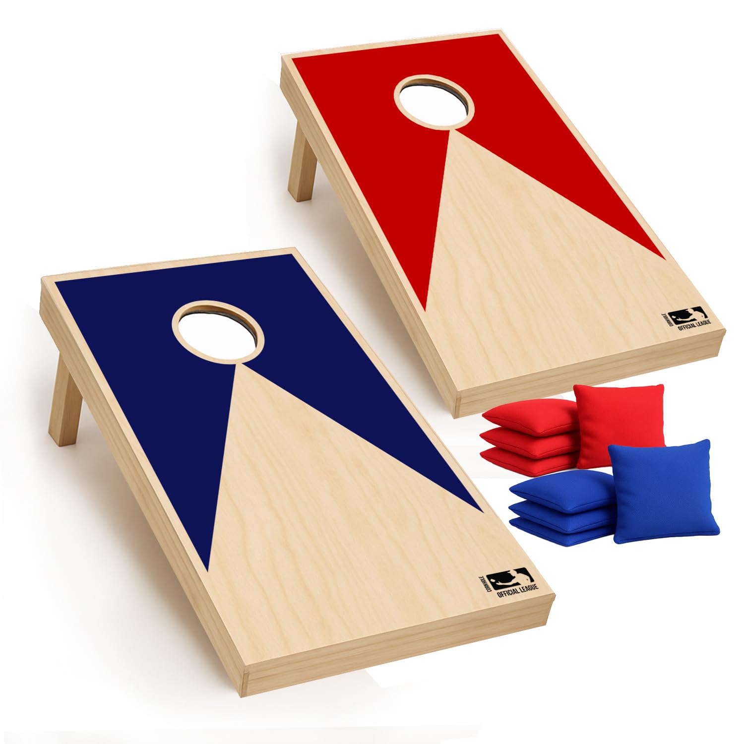 Original Cornhole® Official | American Cornhole Game Blue and Red | Official Dimensions | 100% Wood | Premium Quality | 2 Boards + 8 Bags + 1 Protective Cover | OriginalCup®