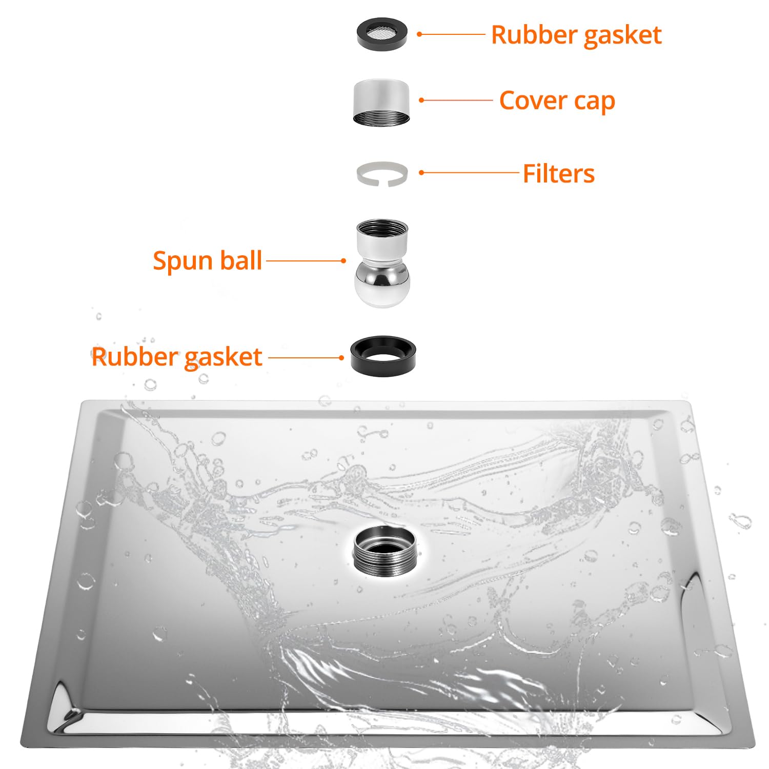 QWORK® Rociador para Ducha Cuadrado de 30 cm de Acero Inoxidable - Alcachofa Ducha Grande con Tecnología de Aire y Resistencia al Rayado