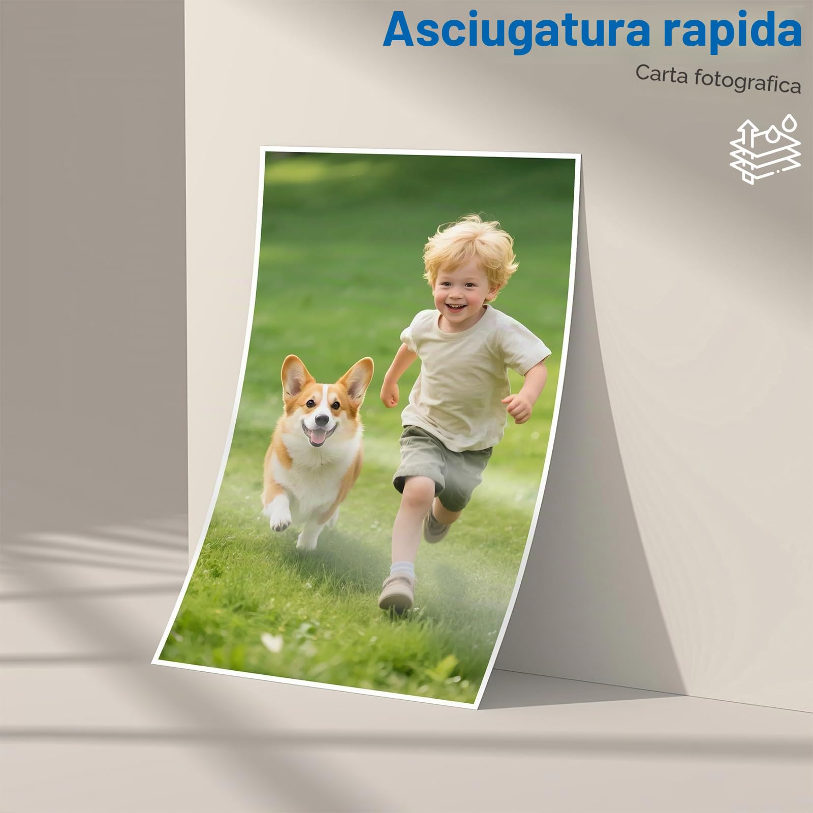 Carta fotografica lucida A4 200g/m² impermeabile asciugatura rapida 50 fogli per stampanti a getto d'inchiostro