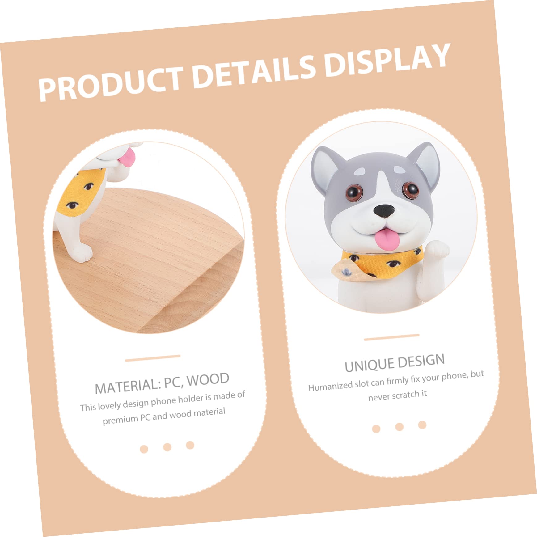 HEMOTON 2pezzi Supporto Per Smartphone Forma Di Cagnolino Porta Telefono Creativo Per Ufficio e Auto Design Chic e Funzionale Per Videochiamate e Visione Di Film