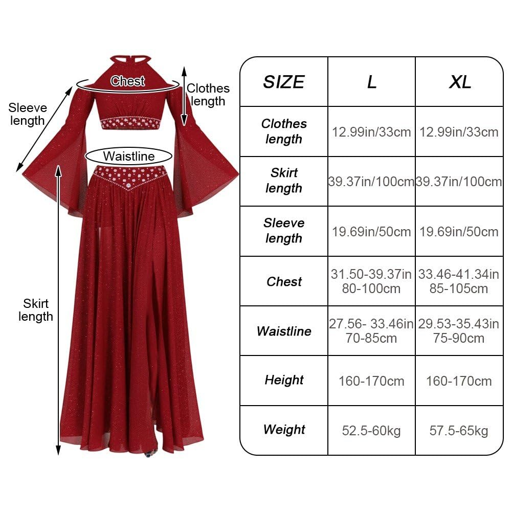 Damen-bauchtanzkostüm, Glänzendes -bauchtanzkleid, Bauchtänzerinnenrock, Professionelles Tänzerinnen-Outfit, Tanzbekleidung