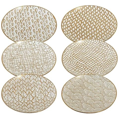 Certified International Mosaic Gold Canape Plates Cover
