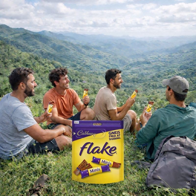 Image of Cadbury Flake Minis Chocolate Pouch 145g By COUGAR | Smooth & Crumbly Milk Chocolate Fingers | Bite-Sized Mini Bars | Great for Sharing, Gifting & Snacking | Perfect for Parties, Desserts & Everyday Treats | FREE 2 Prestige Waffi Pistachio Wafer Bars - (Imported)